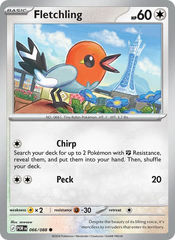 Fletchling 066/088  - Reverse Holofoil ME03 Perfect Order - Common