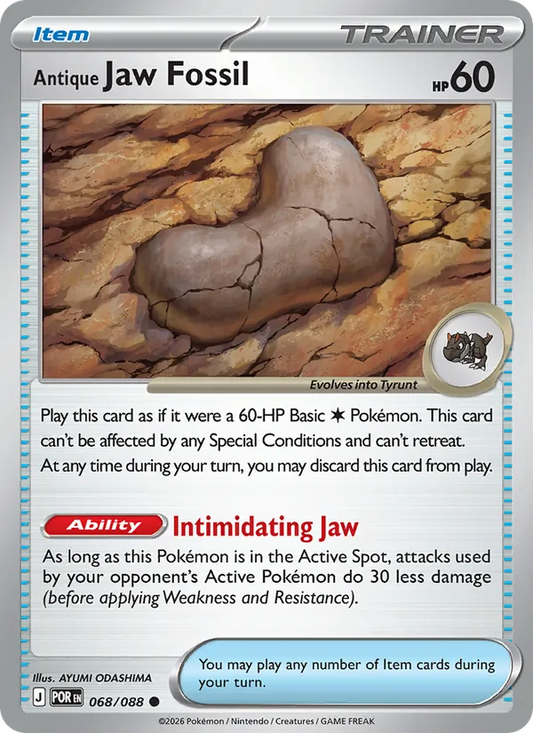 Antique Jaw Fossil 068/088  - Reverse Holofoil ME03 Perfect Order - Common