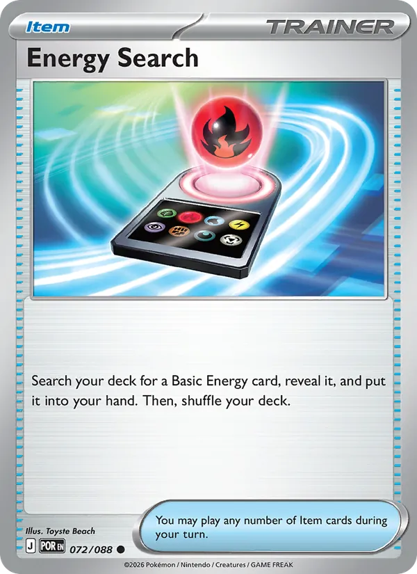 Energy Search 072/088  - Reverse Holofoil ME03 Perfect Order - Common