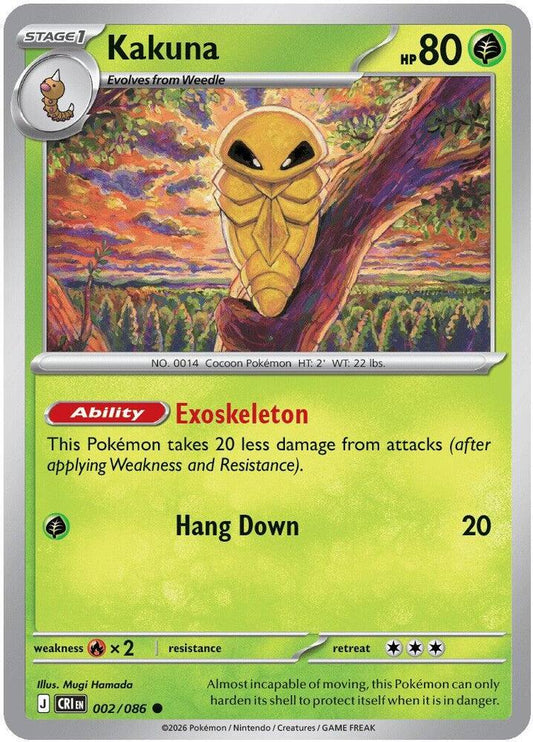 Kakuna 002  - Reverse Holofoil ME04 Chaos Rising - Common