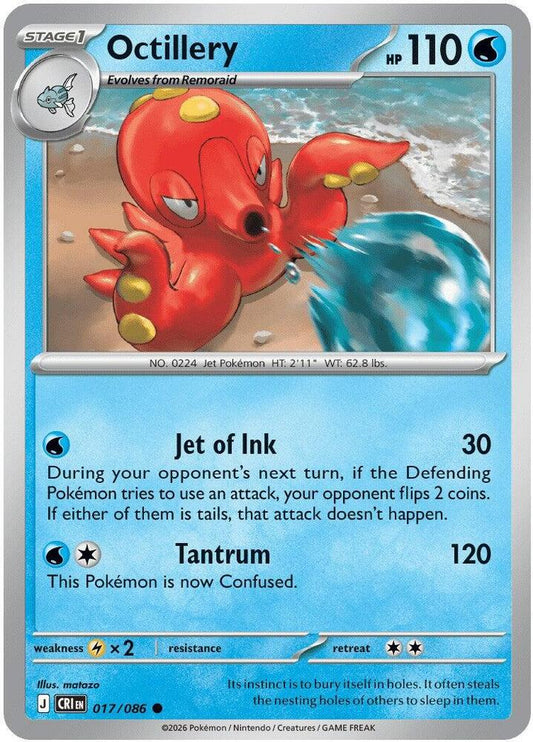 Octillery 017  - Reverse Holofoil ME04 Chaos Rising - Common