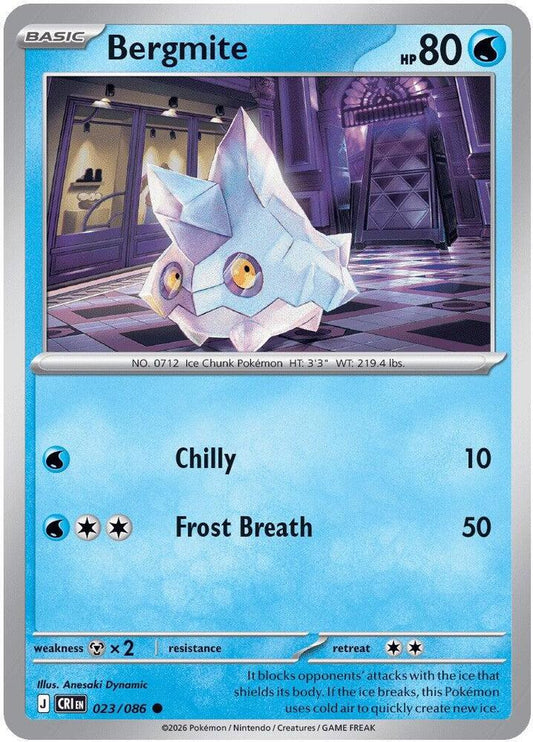 Bergmite 023  - Reverse Holofoil ME04 Chaos Rising - Common