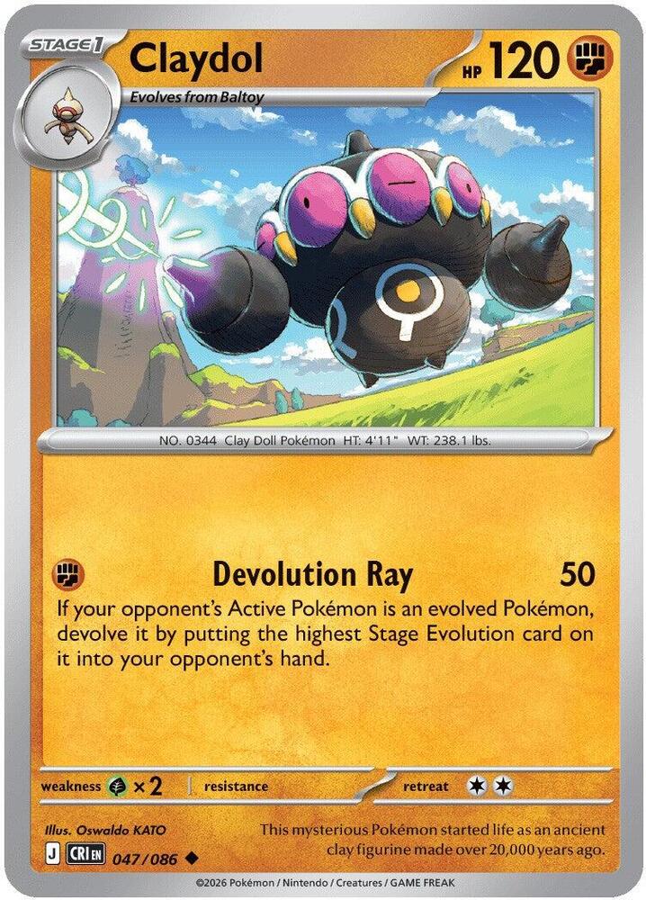 Claydol 047  - Reverse Holofoil ME04 Chaos Rising - Uncommon