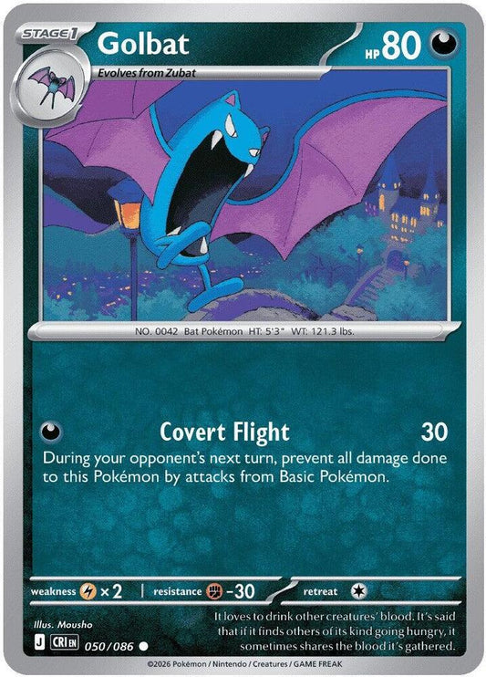 Golbat 050  - Reverse Holofoil ME04 Chaos Rising - Common