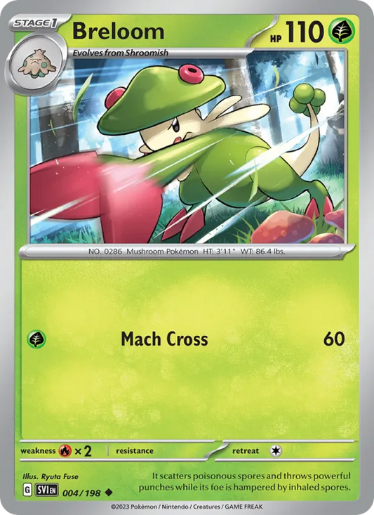 Breloom 004/198  - Reverse Holofoil SV01 Scarlet & Violet Base Set - Uncommon