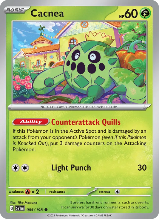 Cacnea 005/198  - Reverse Holofoil SV01 Scarlet & Violet Base Set - Common