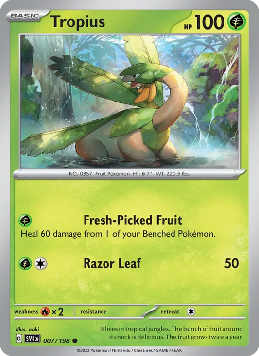 Tropius 007/198  - Reverse Holofoil SV01 Scarlet & Violet Base Set - Common