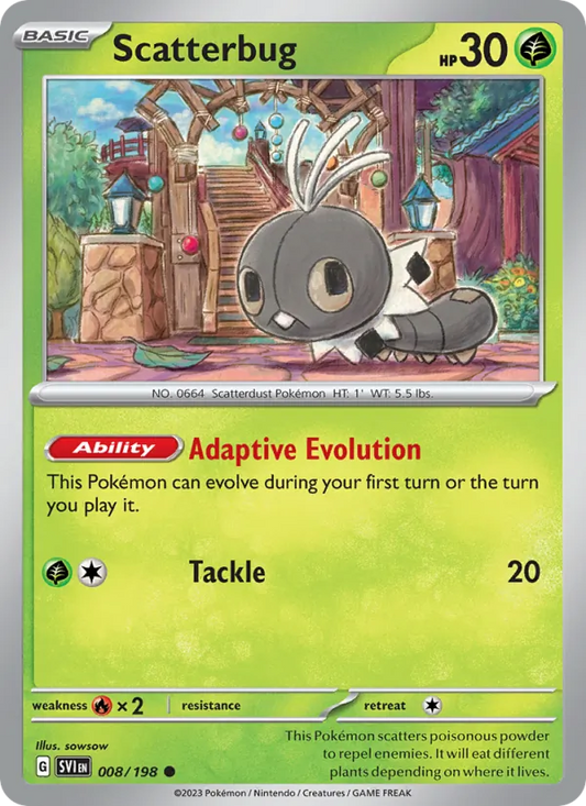 Scatterbug 008/198  - Reverse Holofoil SV01 Scarlet & Violet Base Set - Common
