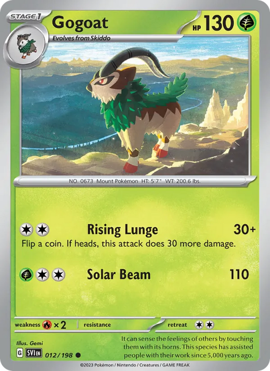 Gogoat 012/198  - Reverse Holofoil SV01 Scarlet & Violet Base Set - Common