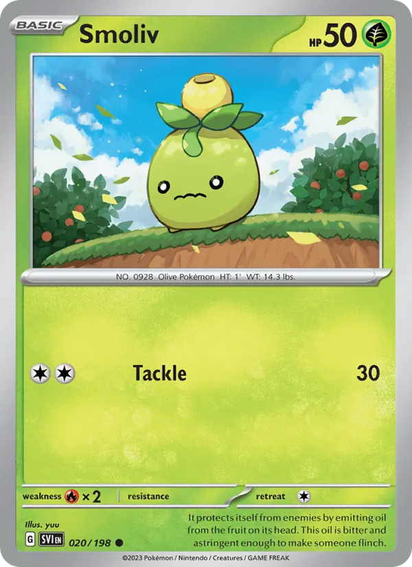 Smoliv 020/198  - Reverse Holofoil SV01 Scarlet & Violet Base Set - Common