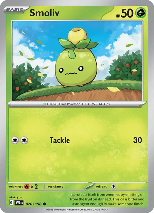 Smoliv 020/198  - Reverse Holofoil SV01 Scarlet & Violet Base Set - Common