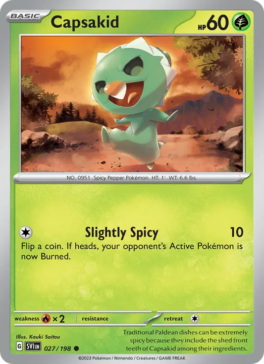 Capsakid 027/198  - Reverse Holofoil SV01 Scarlet & Violet Base Set - Common
