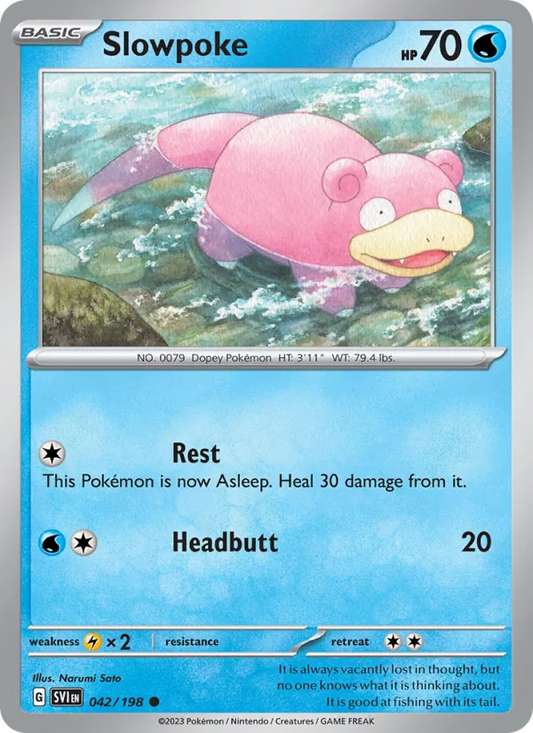 Slowpoke 042/198  - Reverse Holofoil SV01 Scarlet & Violet Base Set - Common