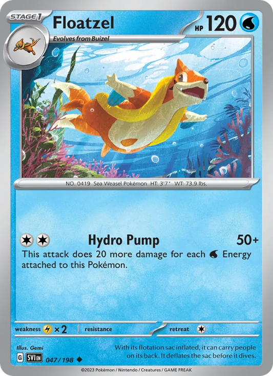 Floatzel 047/198  - Reverse Holofoil SV01 Scarlet & Violet Base Set - Uncommon