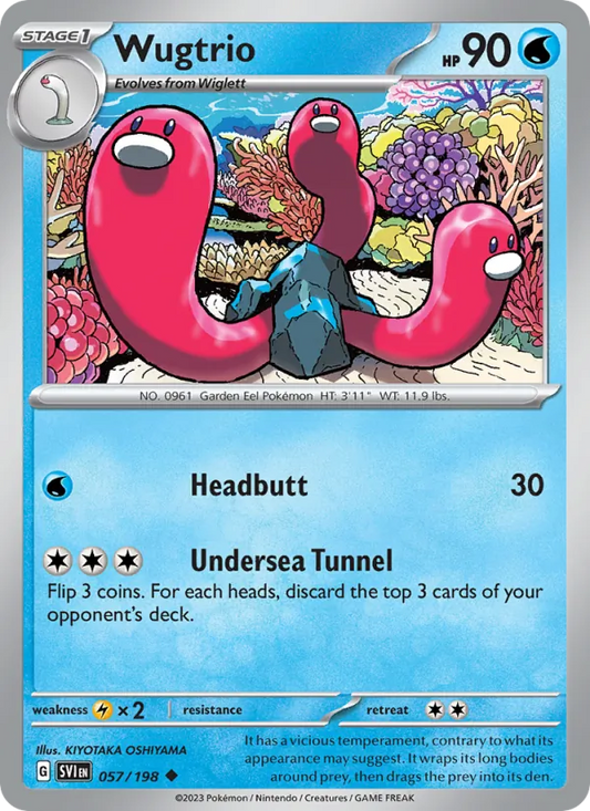 Wugtrio 057/198  - Reverse Holofoil SV01 Scarlet & Violet Base Set - Uncommon