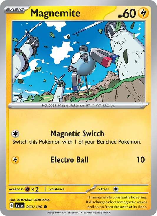 Magnemite 063/198  - Reverse Holofoil SV01 Scarlet & Violet Base Set - Common