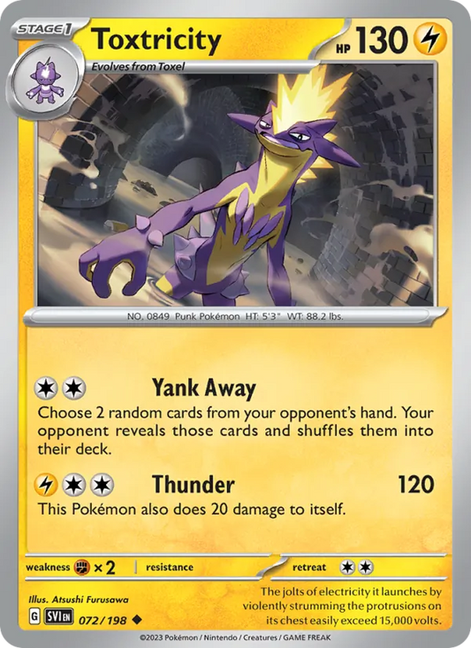 Toxtricity 072/198  - Reverse Holofoil SV01 Scarlet & Violet Base Set - Uncommon