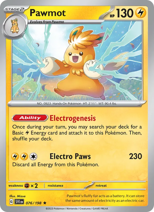 Pawmot 076/198  - Holofoil SV01 Scarlet & Violet Base Set - Rare