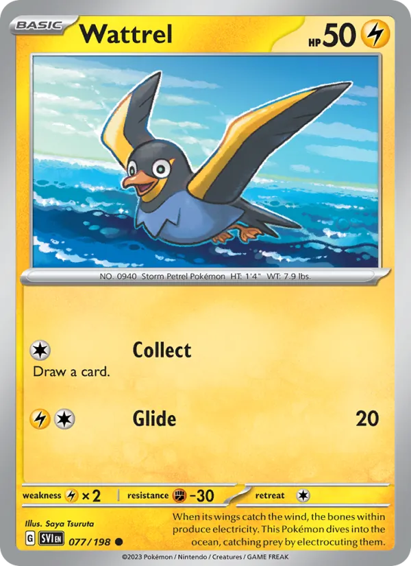 Wattrel 077/198  - Reverse Holofoil SV01 Scarlet & Violet Base Set - Common