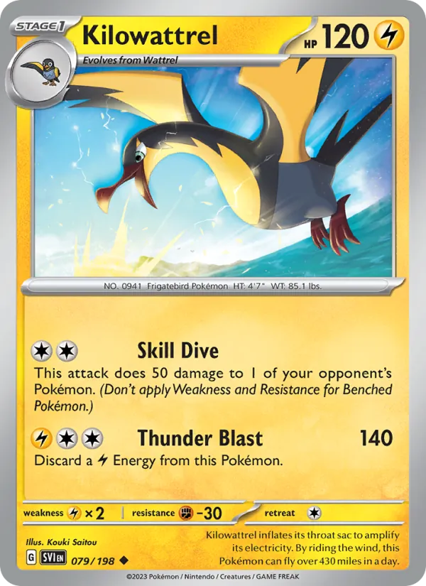 Kilowattrel 079/198  - Reverse Holofoil SV01 Scarlet & Violet Base Set - Uncommon