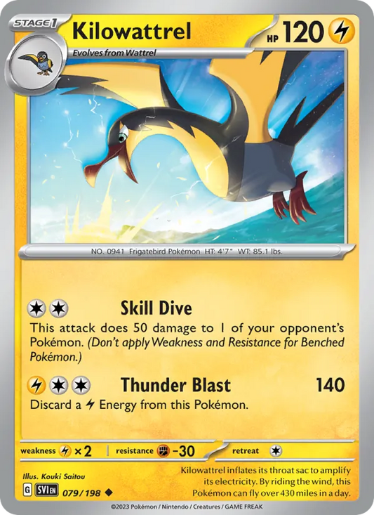Kilowattrel 079/198  - Reverse Holofoil SV01 Scarlet & Violet Base Set - Uncommon