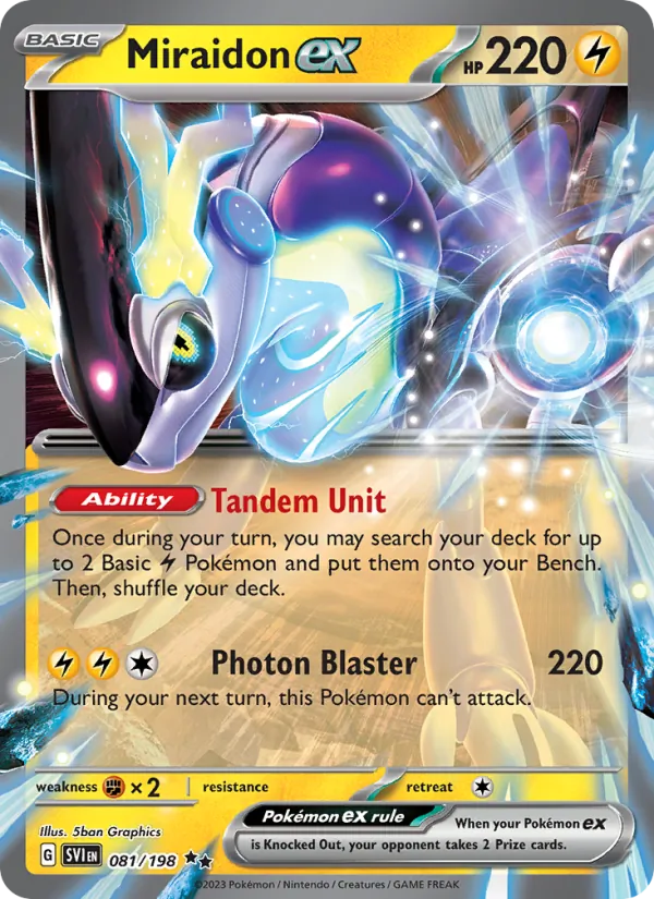 Miraidon ex 081/198  - Holofoil SV01 Scarlet & Violet Base Set - Double Rare