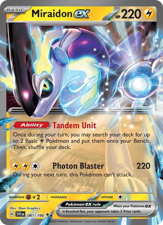 Miraidon ex 081/198  - Holofoil SV01 Scarlet & Violet Base Set - Double Rare