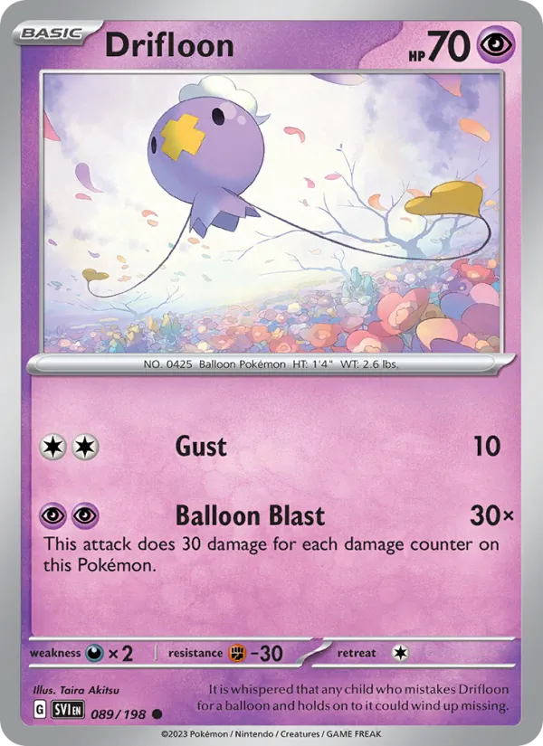 Drifloon 089/198  - Reverse Holofoil SV01 Scarlet & Violet Base Set - Common
