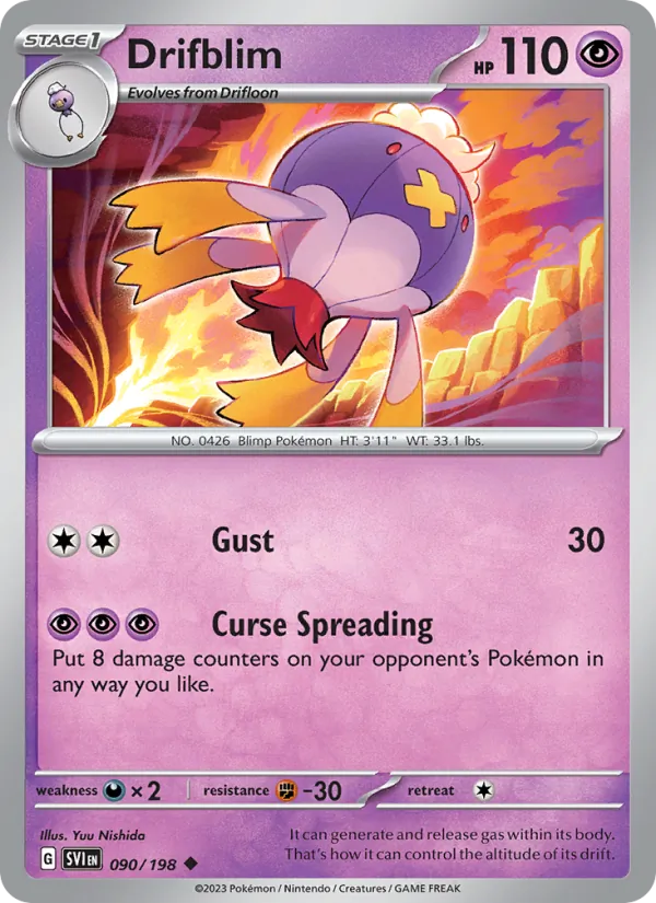Drifblim 090/198  - Reverse Holofoil SV01 Scarlet & Violet Base Set - Uncommon