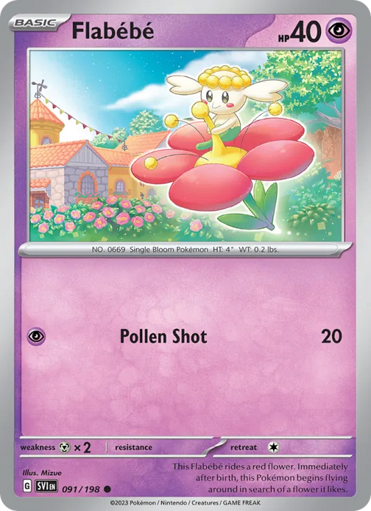 Flabébé 091/198  - Reverse Holofoil SV01 Scarlet & Violet Base Set - Common