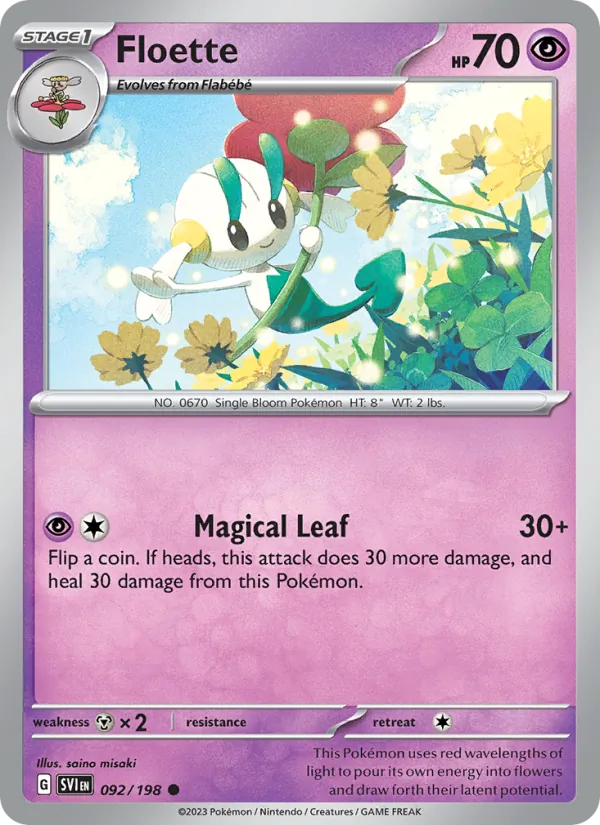 Floette 092/198  - Reverse Holofoil SV01 Scarlet & Violet Base Set - Common