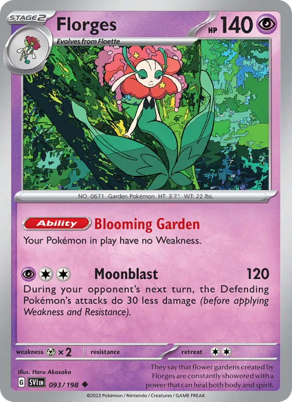 Florges 093/198  - Reverse Holofoil SV01 Scarlet & Violet Base Set - Uncommon