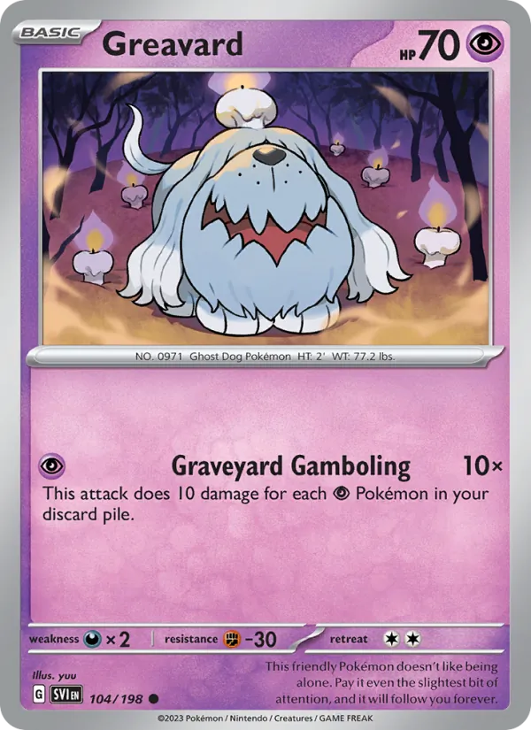 Greavard 104/198  - Reverse Holofoil SV01 Scarlet & Violet Base Set - Common