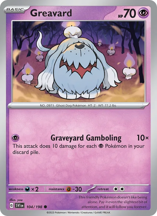 Greavard 104/198  - Reverse Holofoil SV01 Scarlet & Violet Base Set - Common