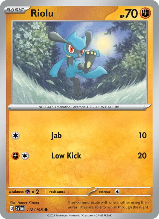 Riolu 112/198  - Reverse Holofoil SV01 Scarlet & Violet Base Set - Common