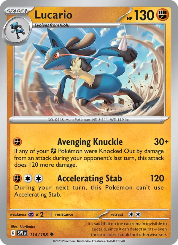 Lucario 114/198  - Reverse Holofoil SV01 Scarlet & Violet Base Set - Uncommon