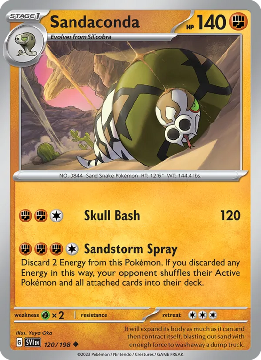 Sandaconda 120/198  - Reverse Holofoil SV01 Scarlet & Violet Base Set - Uncommon