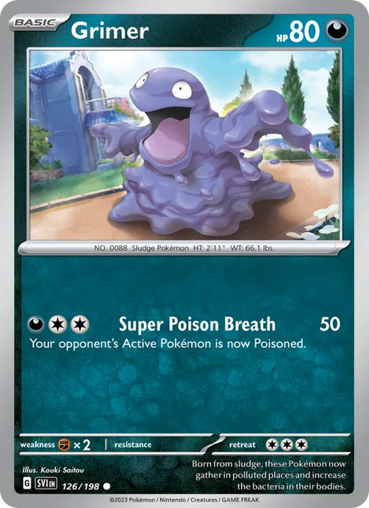 Grimer 126/198  - Reverse Holofoil SV01 Scarlet & Violet Base Set - Common