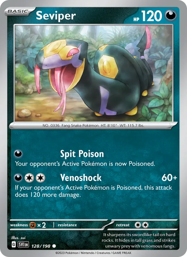 Seviper 128/198  - Reverse Holofoil SV01 Scarlet & Violet Base Set - Common