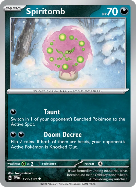 Spiritomb 129/198  - Reverse Holofoil SV01 Scarlet & Violet Base Set - Uncommon