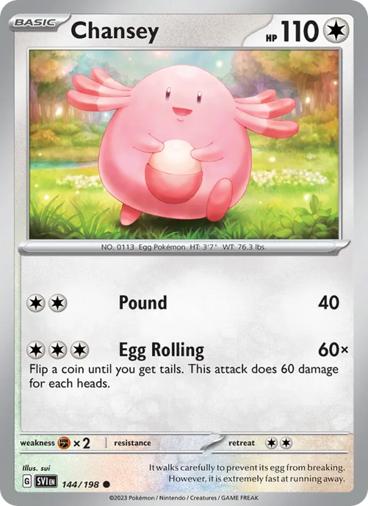 Chansey 144/198  - Reverse Holofoil SV01 Scarlet & Violet Base Set - Common