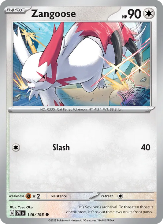 Zangoose 146/198  - Reverse Holofoil SV01 Scarlet & Violet Base Set - Common