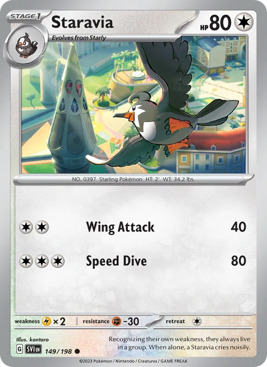 Staravia 149/198  - Reverse Holofoil SV01 Scarlet & Violet Base Set - Common
