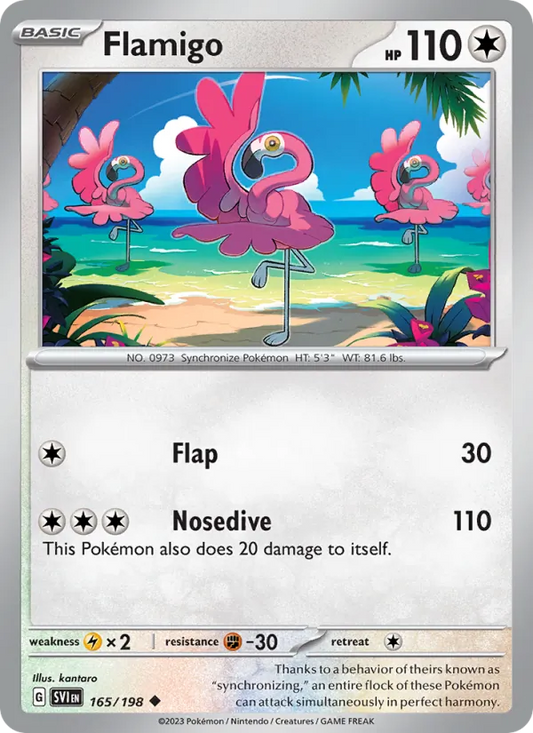 Flamigo 165/198  - Reverse Holofoil SV01 Scarlet & Violet Base Set - Uncommon
