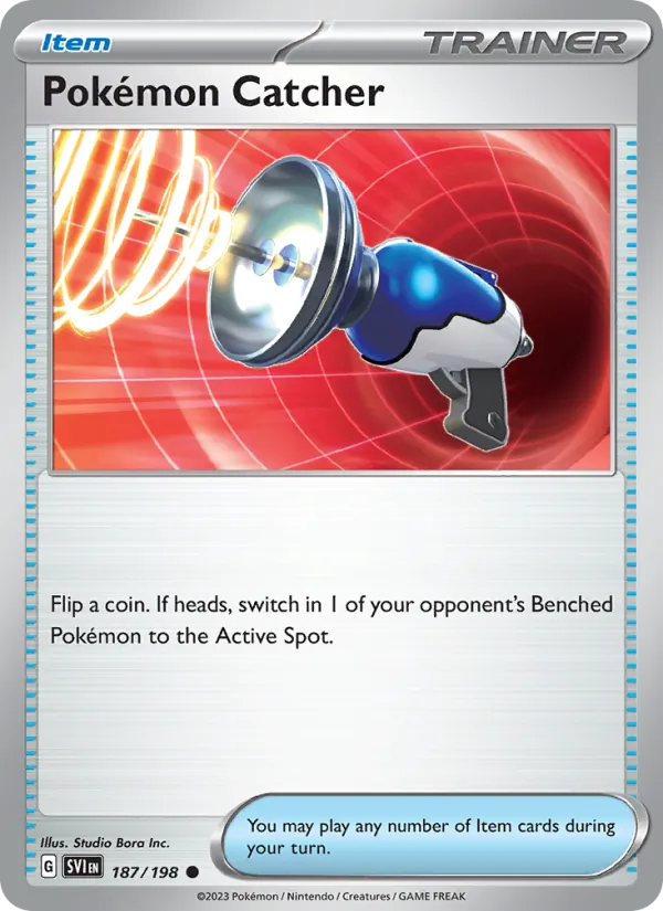 Pokémon Catcher 187/198  - Reverse Holofoil SV01 Scarlet & Violet Base Set - Common