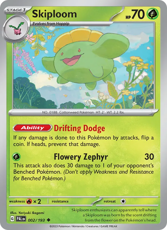 Skiploom 002/193  - Reverse Holofoil SV02 Paldea Evolved - Uncommon