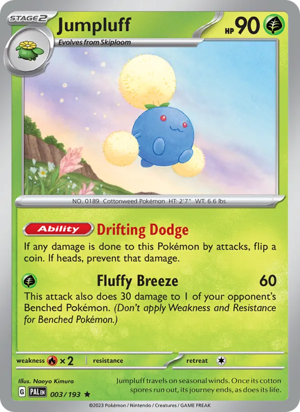 Jumpluff 003/193  - Reverse Holofoil SV02 Paldea Evolved - Rare