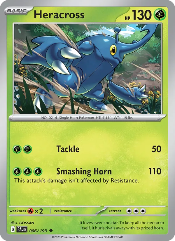 Heracross 006/193  - Reverse Holofoil SV02 Paldea Evolved - Uncommon