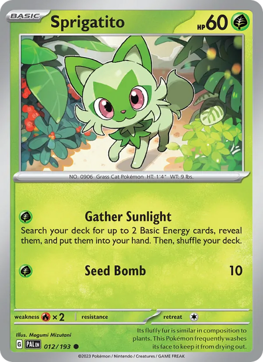 Sprigatito 012/193  - Reverse Holofoil SV02 Paldea Evolved - Common