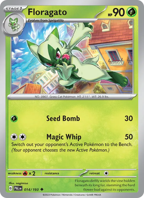Floragato 014/193  - Reverse Holofoil SV02 Paldea Evolved - Uncommon
